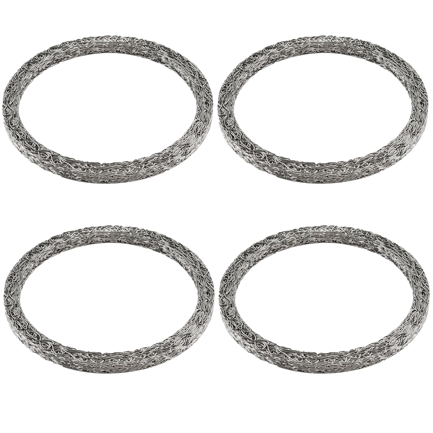 Exhaust Gaskets Compatible with 17048-98 Motorcycle Steel Mesh Exhaust Gaskets, Fits 65324-83A 17048-98 65324-83B 65834-98-X2 (4 Pack)