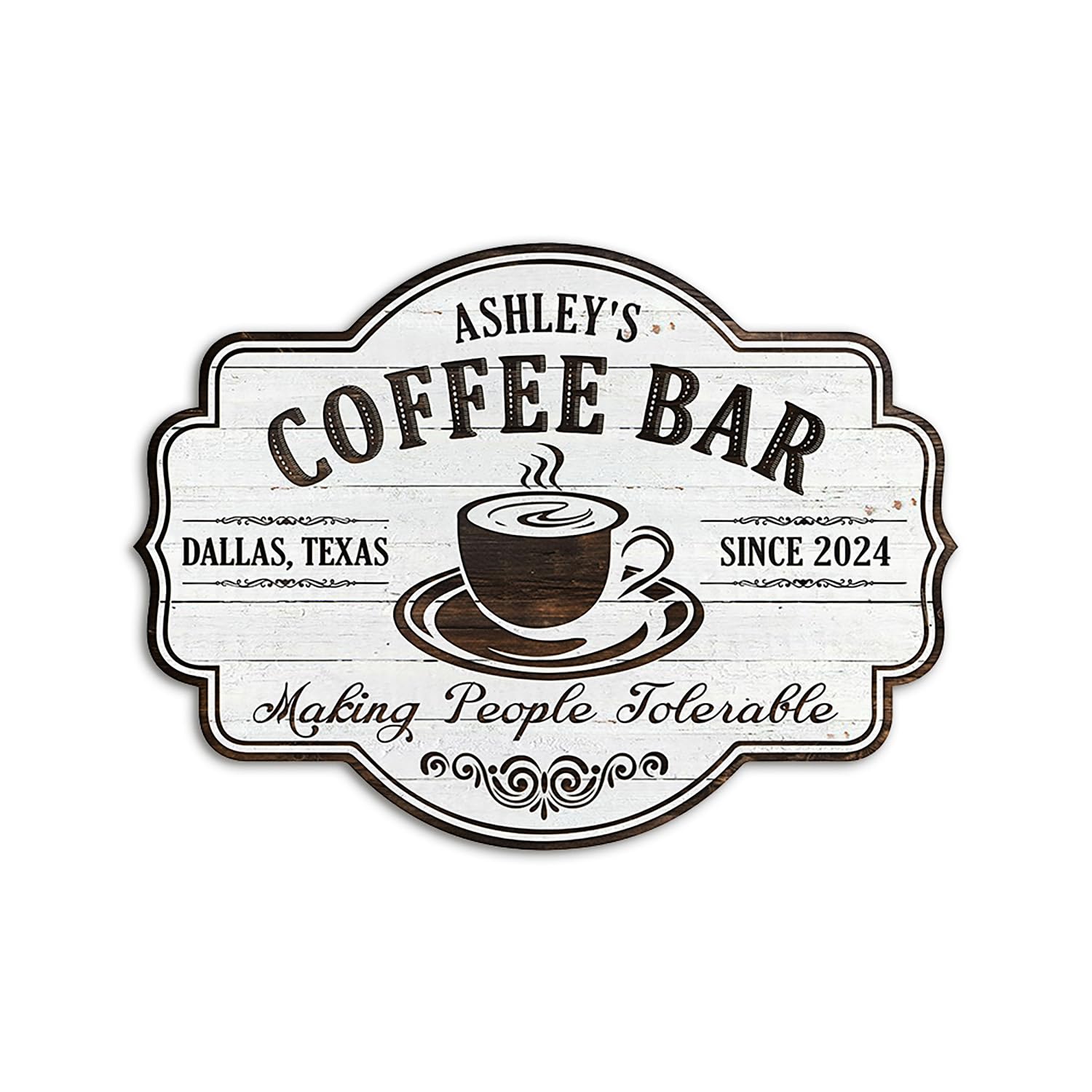 THUYPT Personalized Coffee Sign, Coffee Wooden Sign Plaque Wall Hanging Coffee Bar Decorations, Coffee Station Coffee Bar Sign Decor, Custom Coffee