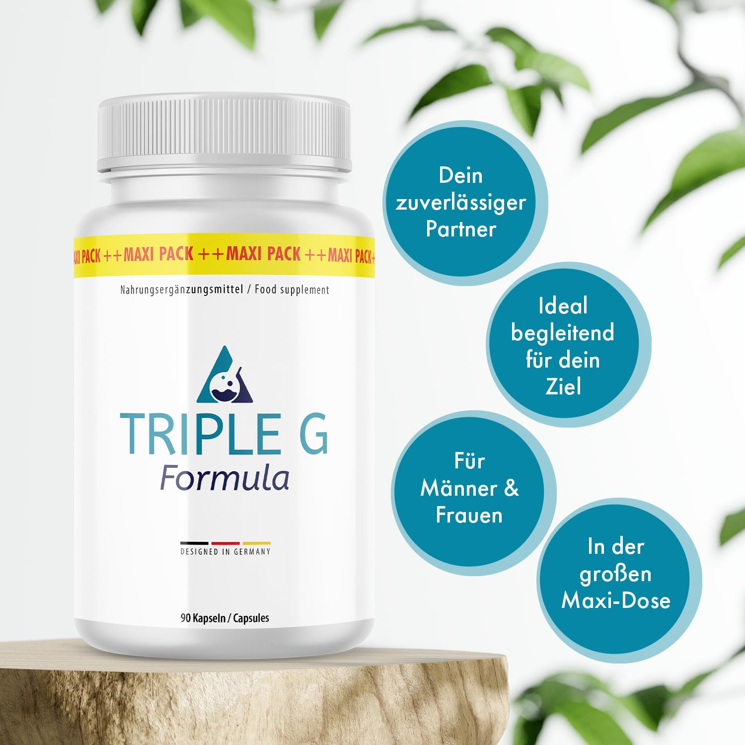 Triple G Formula Kapseln | Mit Apfelessig & Pflanzenextrakten | 90 Kapseln
