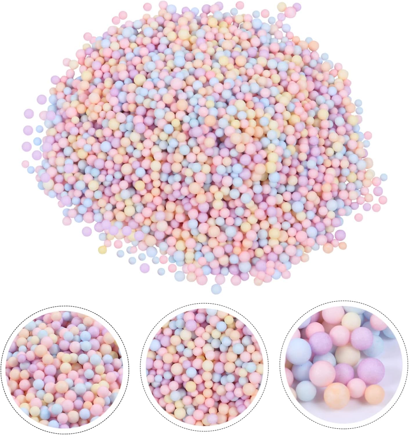 Styroporkugeln，Styroporkugel, Styropor Kugeln,Styroporkugeln Klein, Styroporperlen,2-3mm,Bunte,DIY, Handwerk,Styroporkugeln Zum Befüllen Geschenkbox,Fluffy Slime und Foam Clay