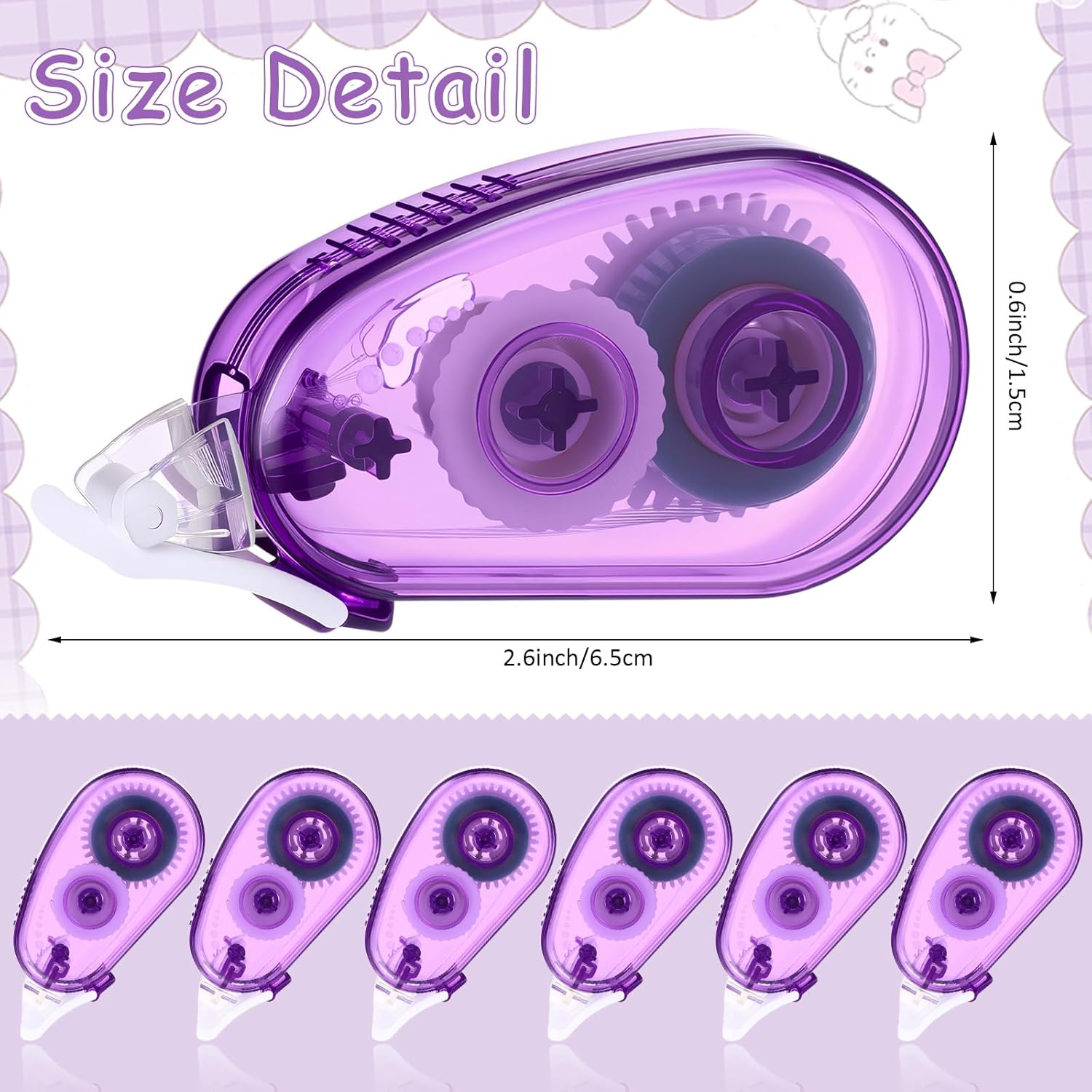 Geyee 50 Pcs Double Sided Tape Roller Permanent Adhesive 0.3 x 315'' Double Sided Tape Dots for Scrapbooking Journal Photo Paper Craft Projects Christmas Gifts (Purple,Classic)