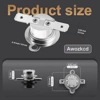 Vista 10 de UL/CUL KSD301 125V 16A Interruptor de límite térmico, normalmente cerrado N.C abierto en aumento 68.0 °F/68°F apagado y 50.0 °F/50°F en termostato