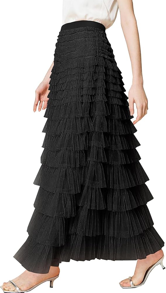 Amazon.com: Women's Long Maxi Tulle Skirts A Line High Amazon.com: Women's Long Maxi Tulle Skirts A Line High