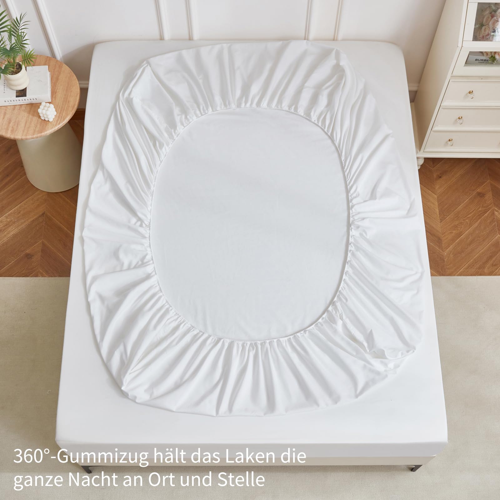 Drap-housse 200 x 200 cm - Coton uni - 200 x 200 cm - 100 % coton - Uni - Doux et respirant - Convient pour matelas de 30 cm