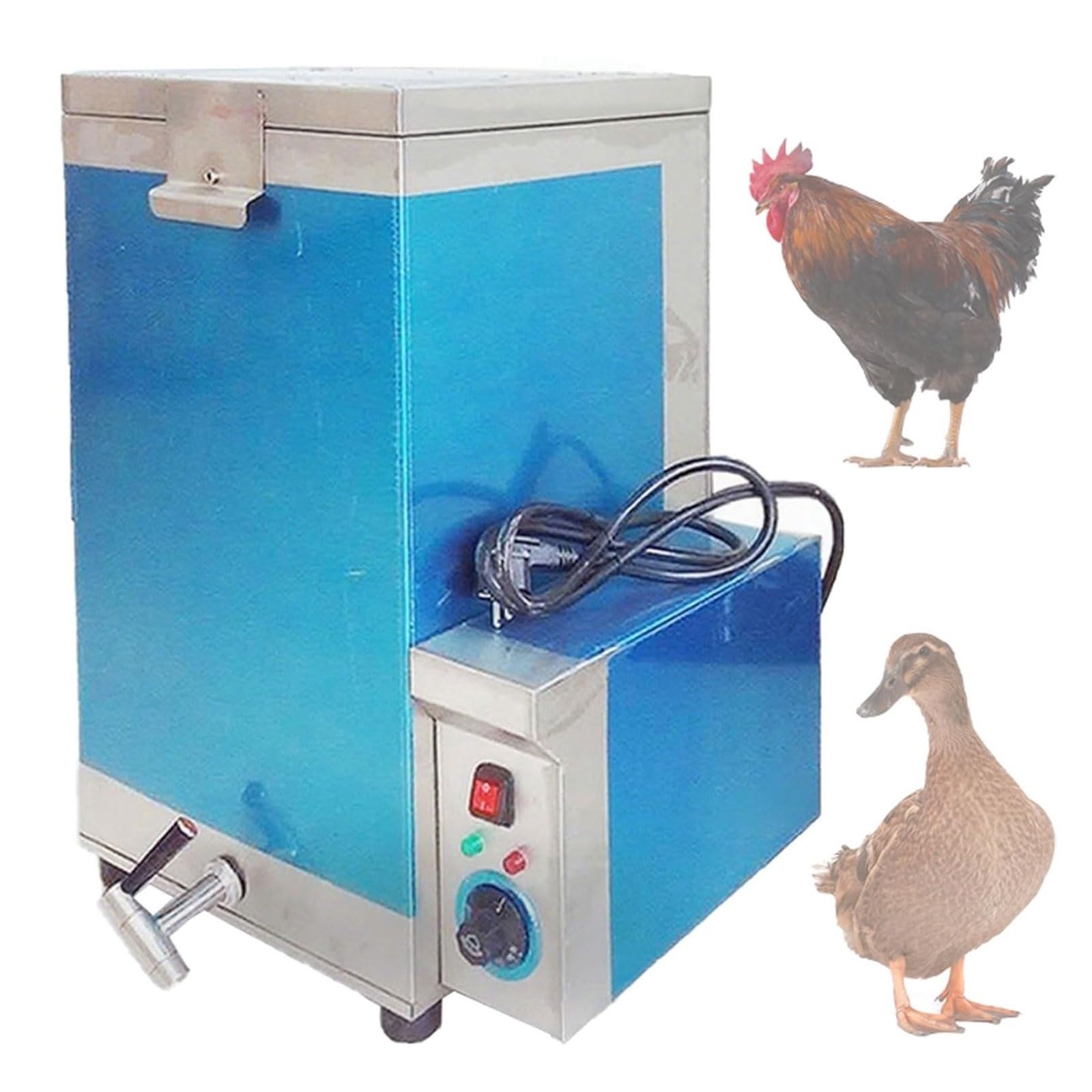 Máquina escaldadora comercial aves corral 70/125L,ajuste temperatura | Máquina desplumadora acero inoxidable,ajuste temperatura 30-110℃,agua caliente 120-150S,for corral ganso pato(120L)