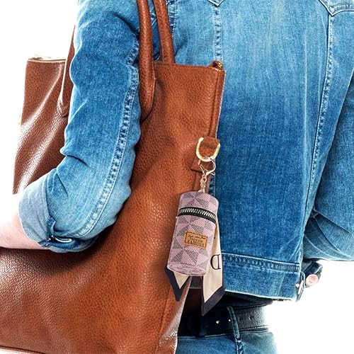 Miniatura 4 de Organizador de lápiz labial de cuero a la moda, bolsa portátil para lápiz labial con cremallera de aleación para brillo de labios, bolso, mini