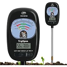 7-in-one Soil Test Kit, Soil Moisture Meter/PH Meter/Sunlight Intensity/Fertility Soil Tester, LCD Display Air &amp; Soil Hygrometer Temperature for Hous Plants Garden, Farm, Lawn Care Moisture Meter