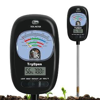 7-in-one Soil Test Kit, Soil Moisture Meter/PH Meter/Sunlight Intensity/Fertility Soil Tester, LCD Display Air & Soil Hygrometer Temperature for Garden, Farm, Lawn Care Moisture Meter for Hous Plants - Amazon product rated Grade B