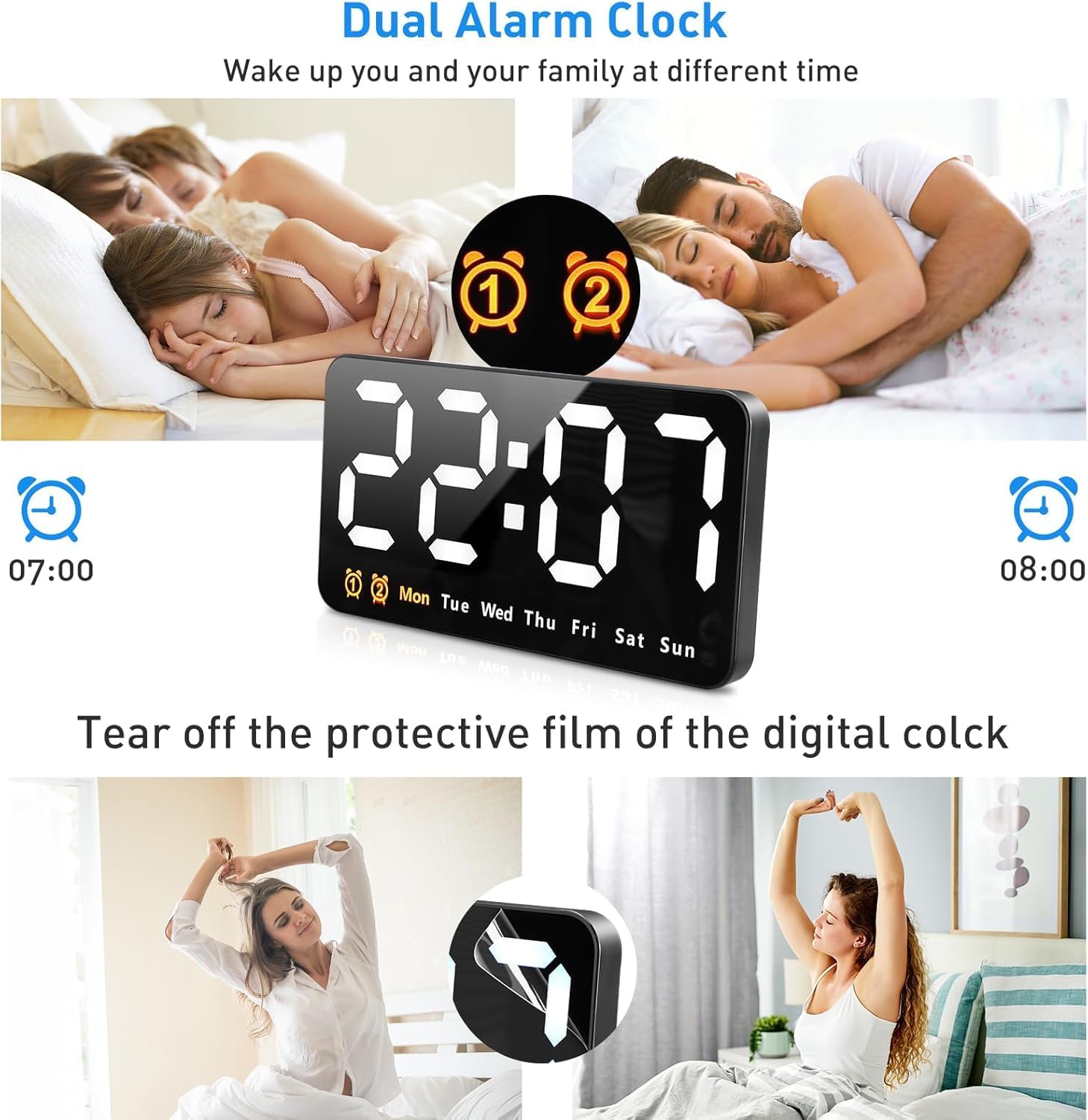 Image showing the clock powered by USB and batteries