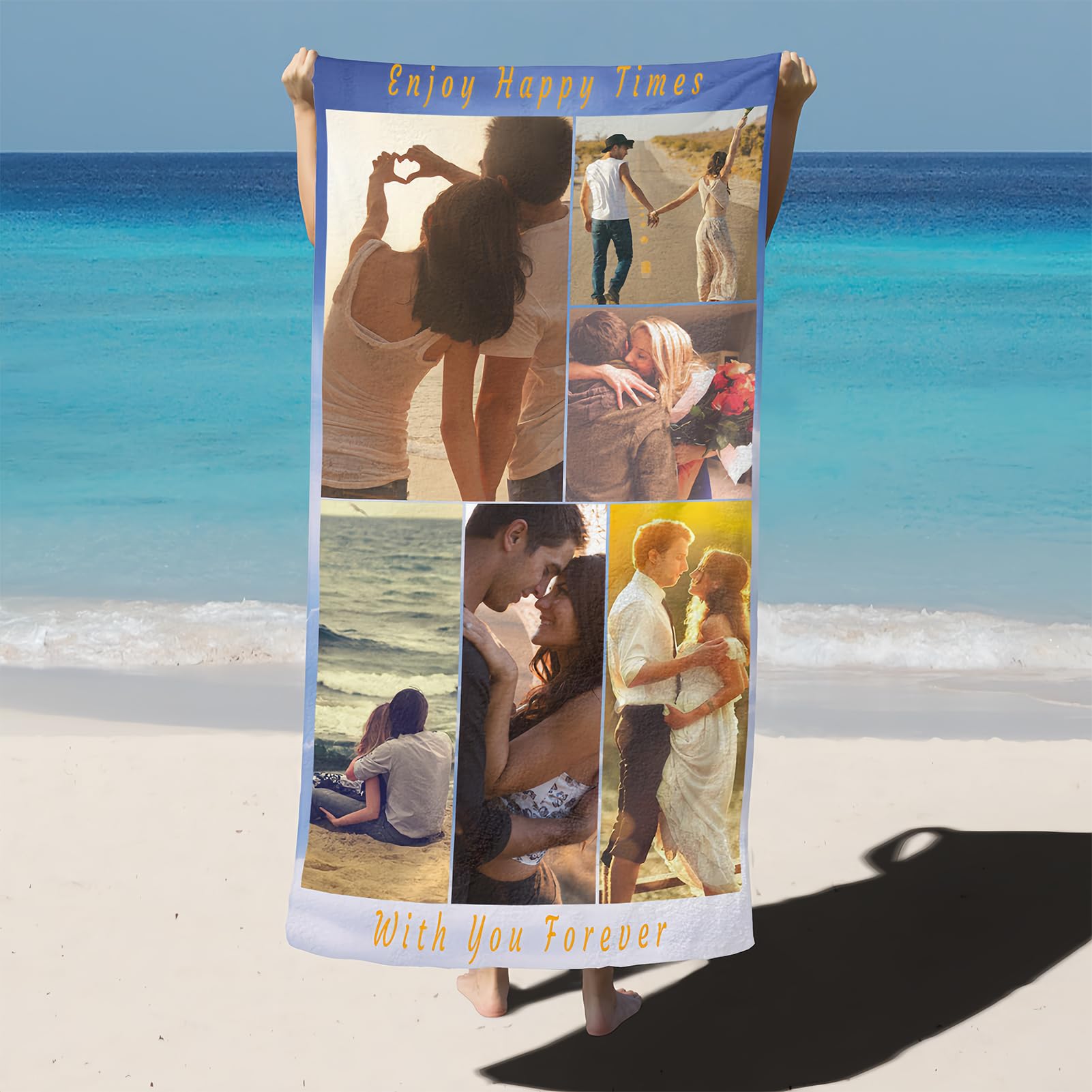 Asciugamano Personalizzato Con Foto - Telo Mare Microfibra, Asciugatura Rapida, Regalo Per Spiaggia E Bagno - Foto 10