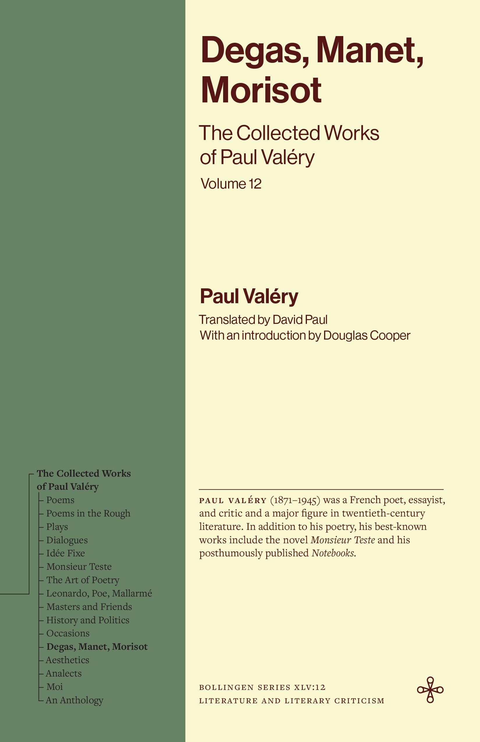 Paul Valéry Volume 12 livre de collection Bollingen Series