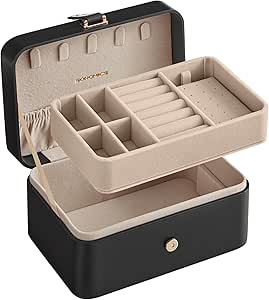 Kunaxku Schmuckkästchen Reise - Mit Spiegel & Reißverschluss