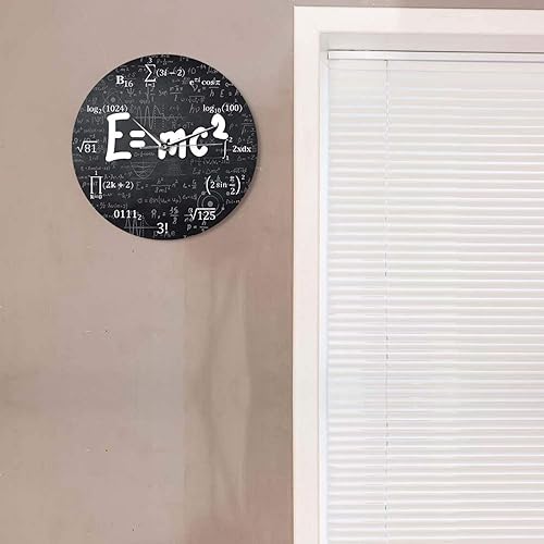 Miniatura 3 de OTKU Reloj de pared silencioso de 12 pulgadas Emc2 Teoría de la Relatividad Fórmula Matemática Reloj de pared Física Energía Masa Obra Arte