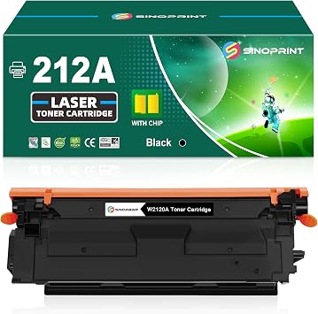 212A Black Toner Cartridges Replacement for HP 212A W2120A Works with Color LaserJet Enterprise M554 M555 Series Color LaserJet Enterprise MFP M578 Series 1 Pack Black