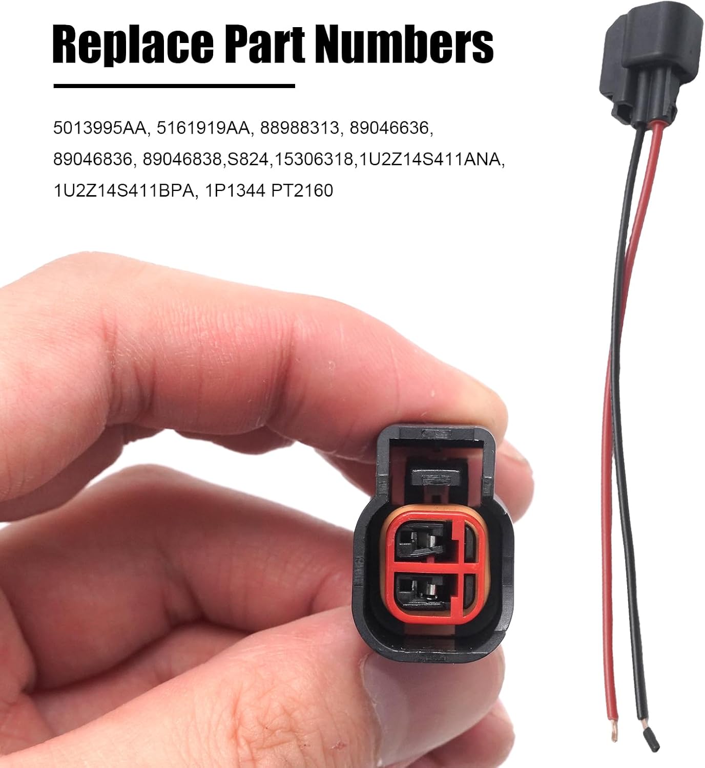 Saihisday Fuel Injector Pigtail Connector Plug Wire EV6 Compatible with Ford Mustang F150 F250 Crown Victoria (Pack of 8) (4)