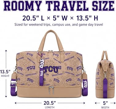 Montana West ダッフルトラベルバッグ ジムウィークエンドバッグ ジムバッグ ハングバッグ, TCU-カーキ
