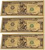 YIQILAFADA 3pc Gold One Million Dollar Bills, Colored Gold Foil Bill Collectible Banknotes for Decor, with Amazing Detailing