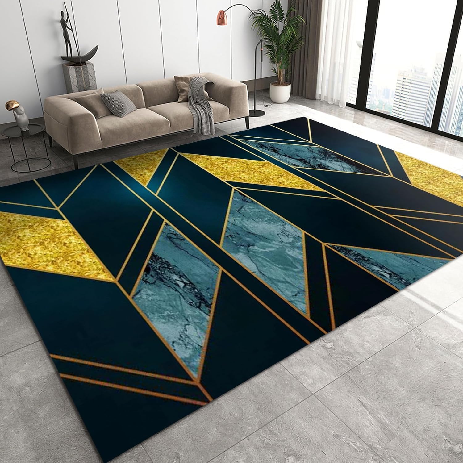 Tapis antidérapant en polyester doux lavable pour chambre enfant et ado 160x230