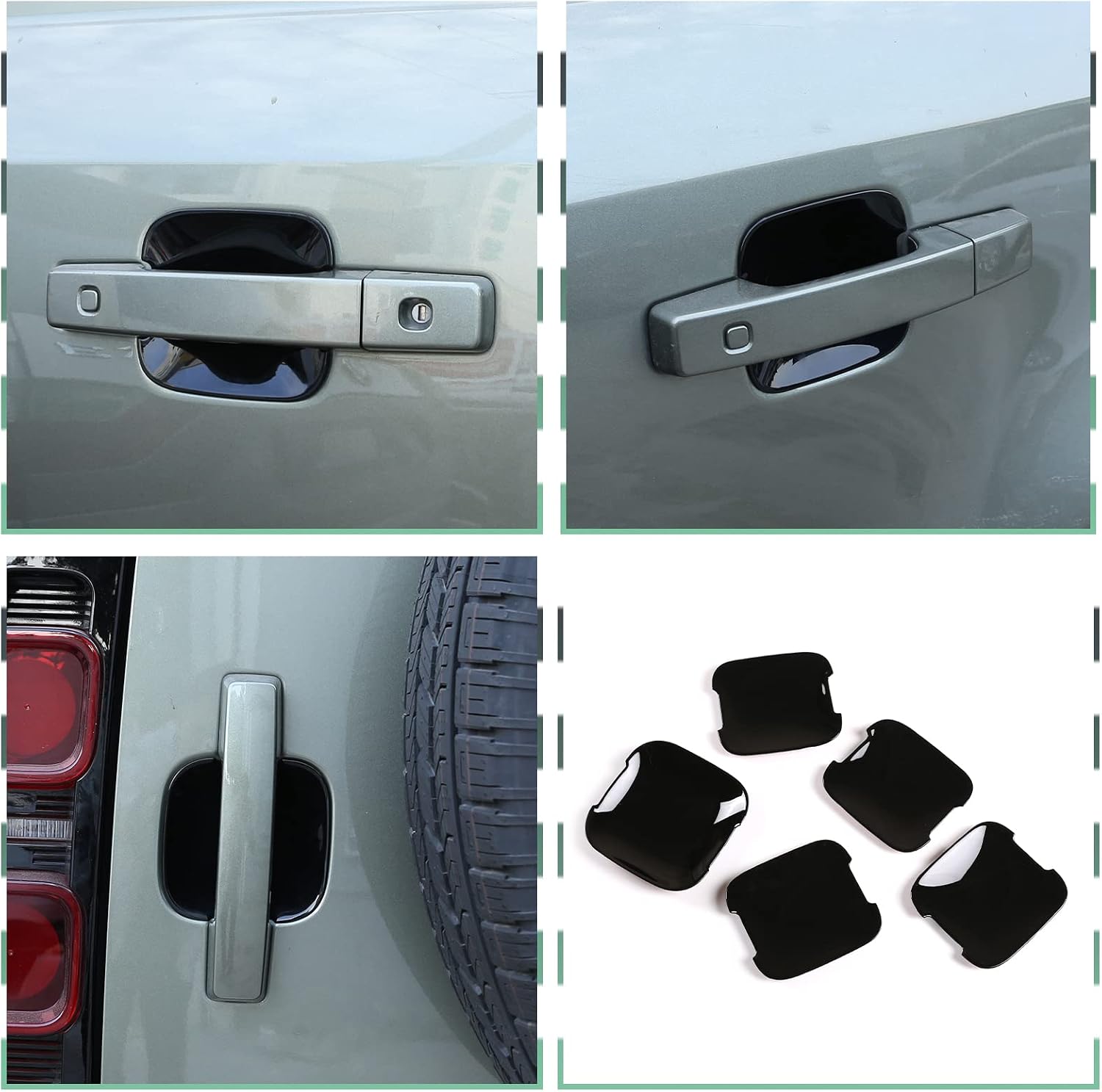 PIUGILH Car Door Handle Cup Cover Trim Replacement Compatible with Land Rover Defender 110 2020-2023 Accessories, Scratch Protective Shields Protector Guard