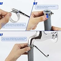 Vista 4 de Juego de 22 abrazaderas de manguera de acero inoxidable - Abrazaderas ajustables de 1/2" - 3/4" (13-19mm) con engranaje sin fin y llave de casquillo