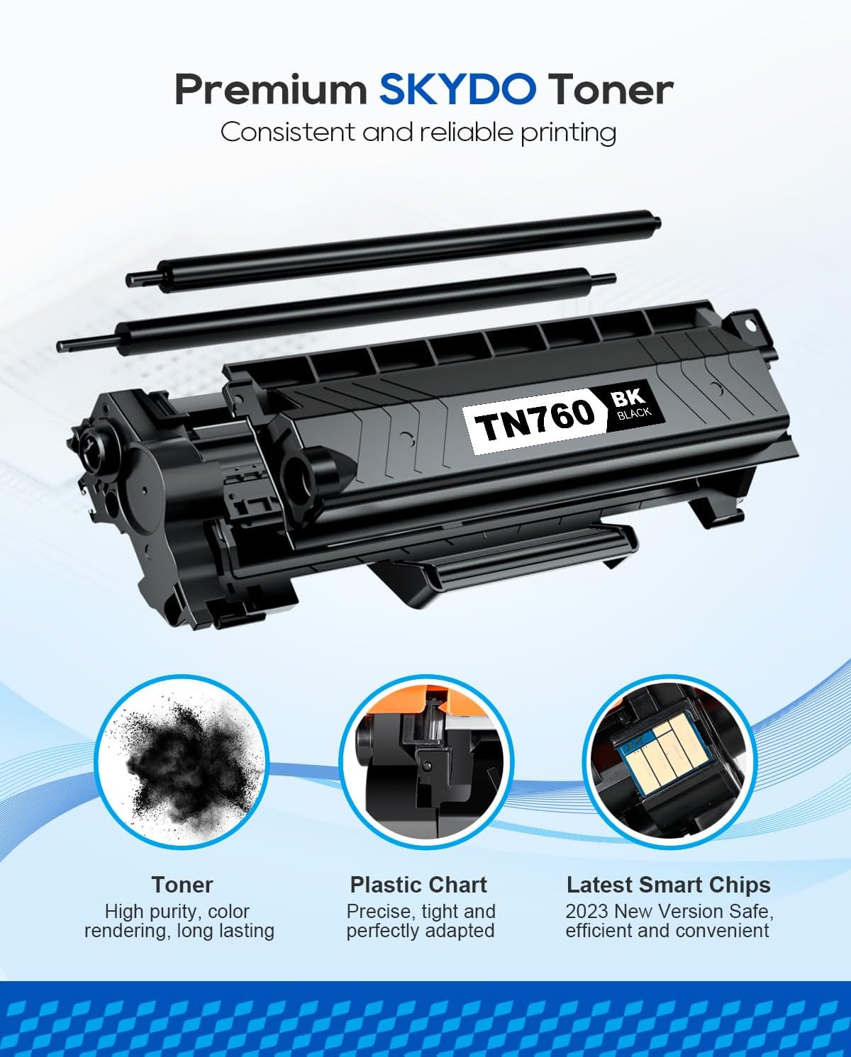Skydo TN760 Toner Compatible for Brother TN 760 Toner 4 Pack image 5