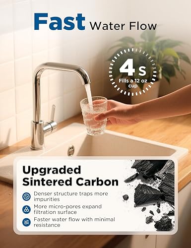 Miniatura 7 de NOVETE Filtro de agua para debajo del fregadero UWF1APC, certificado NSFANSI 42 y 372, reduce el 99.5% de cloro, plomo, PFOAPFOS, mal sabor,