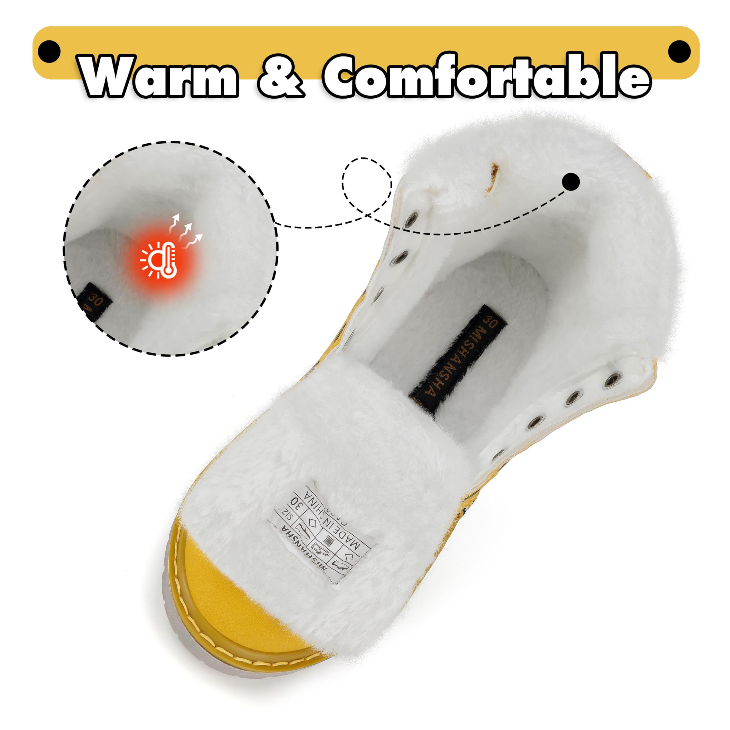 Mishansha Bambino Stivali da Neve Ragazzo Ragazza Inverno Antiscivolo Caldo Scarpe Unisex, GR.24-36