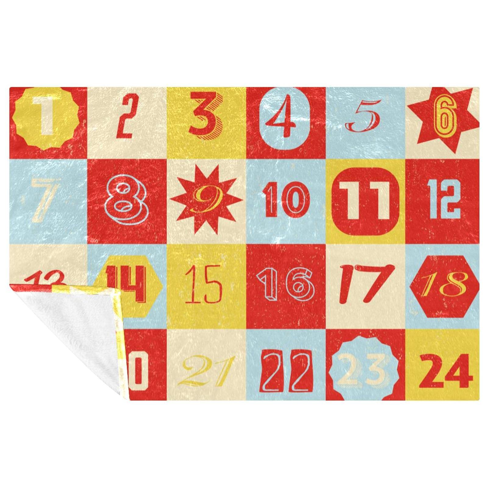 Couverture calendrier de l'Avent douillette contre le froid sur lit