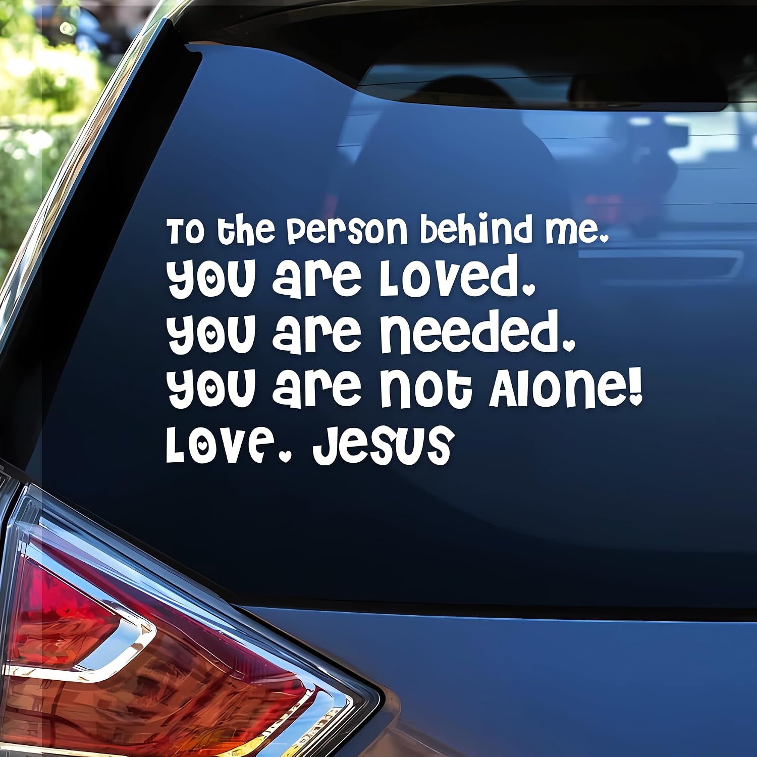 to The Person Behind Me Rearview Mirror Decal Funny Heart Love Christian Jesus Bible Verse Car Decals Accessories Affirmations Vinyl Waterproof 6 Inches Bumper Decal Gifts for Mom Dad Friend Coworker