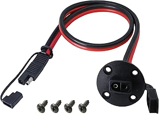 CERRXIAN 60cm 10 AWG SAE to SAE 2 Pin Quick Disconnect with Cap Power Automotive Panel Extension Cable with Screw Holes for Solar Panels Battrey
