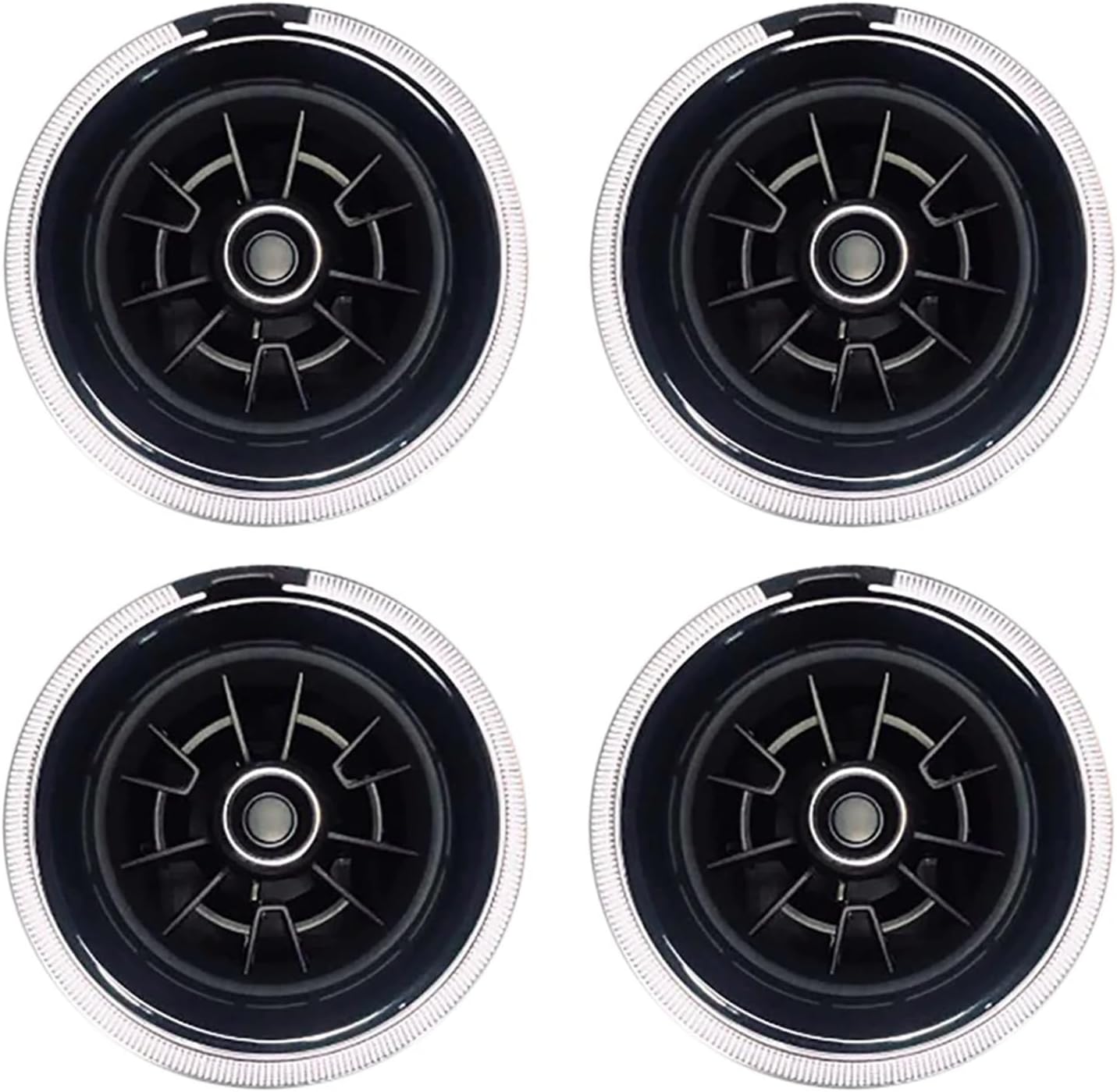 K-Car Widanfolly Red Dashboard Air Vent Conditioner Outlet Replacement Decorative Fit For Audi A3 2017 2018(Silver-4pcs)