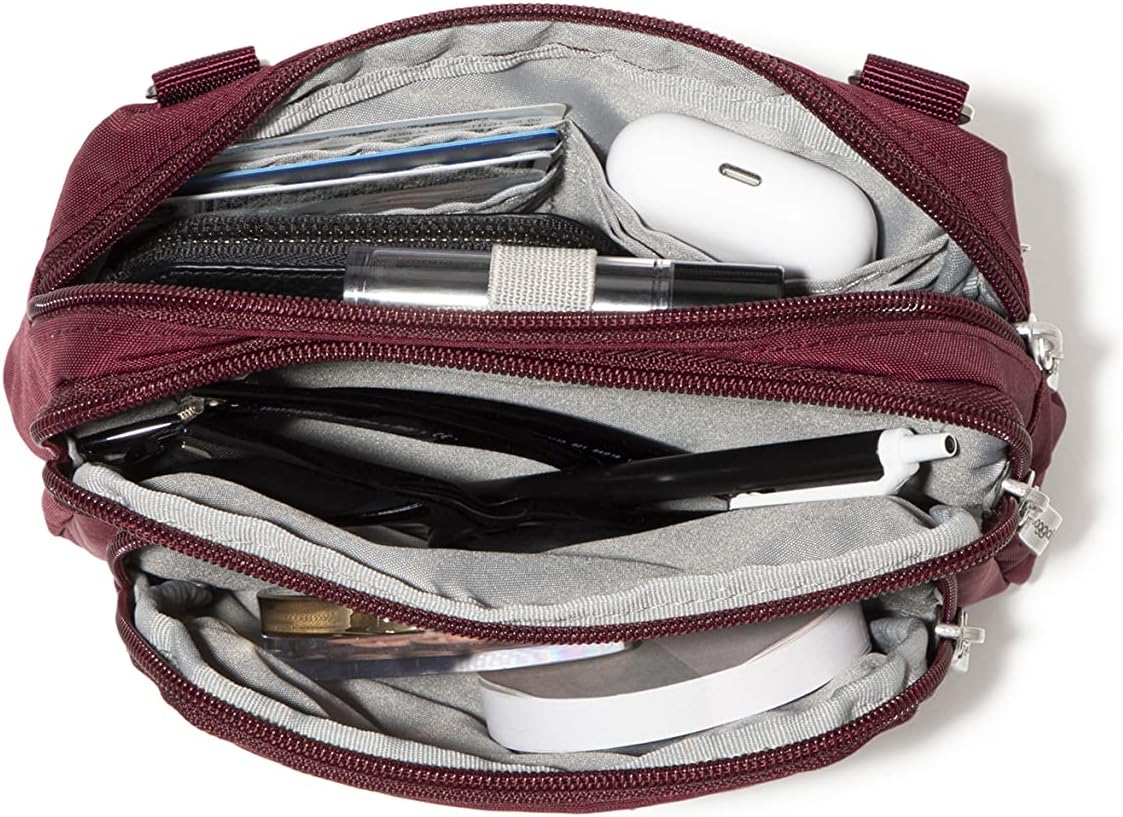 Baggallini Triple Zip Small Crossbody Bag for Women - 8x6 Lightweight Convertible Fanny Pack Belt Bag - Image 6