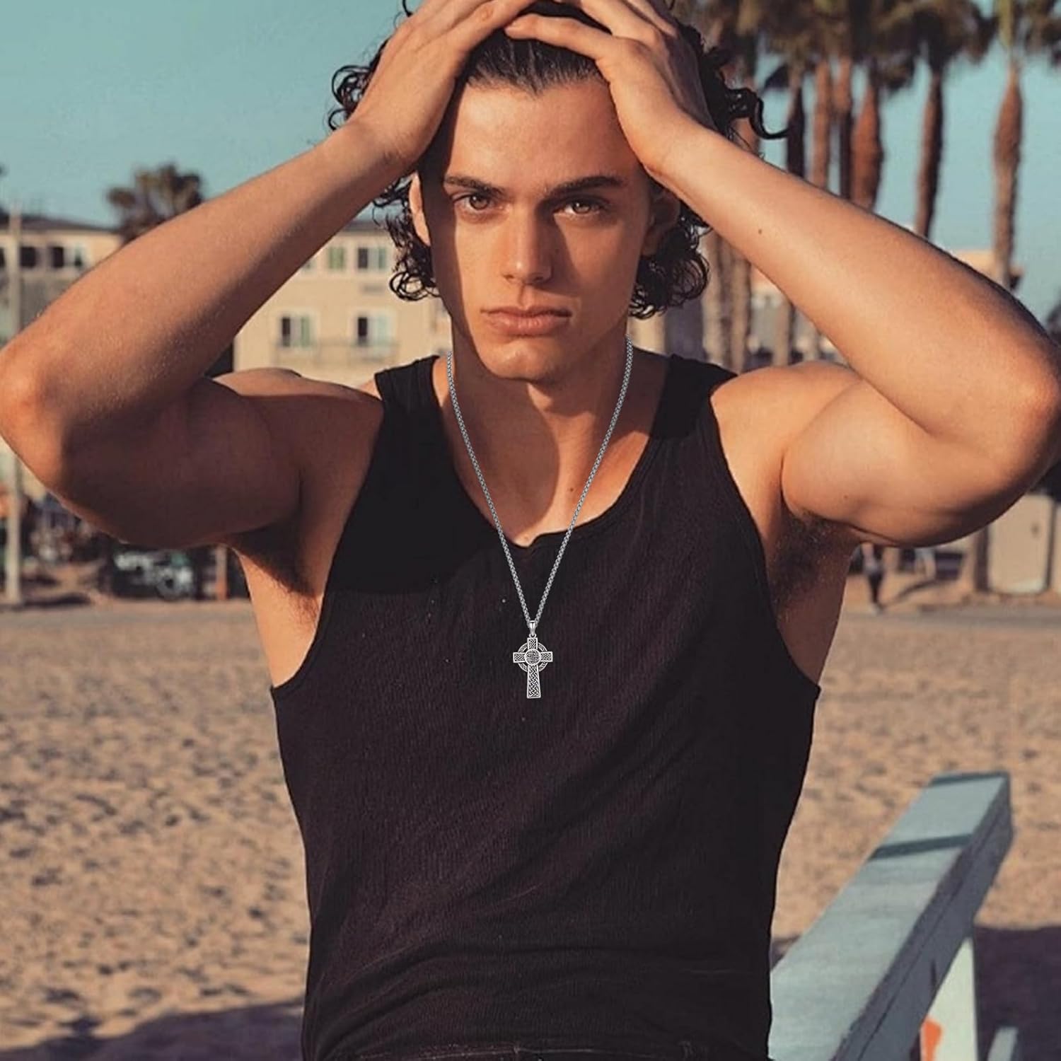 925 Sterling Silver Patron Saint Necklace Amulet Protection Pendant Religion Jewelry for Men Women With Stainless Steel Chain and Gifts Box - Image 2