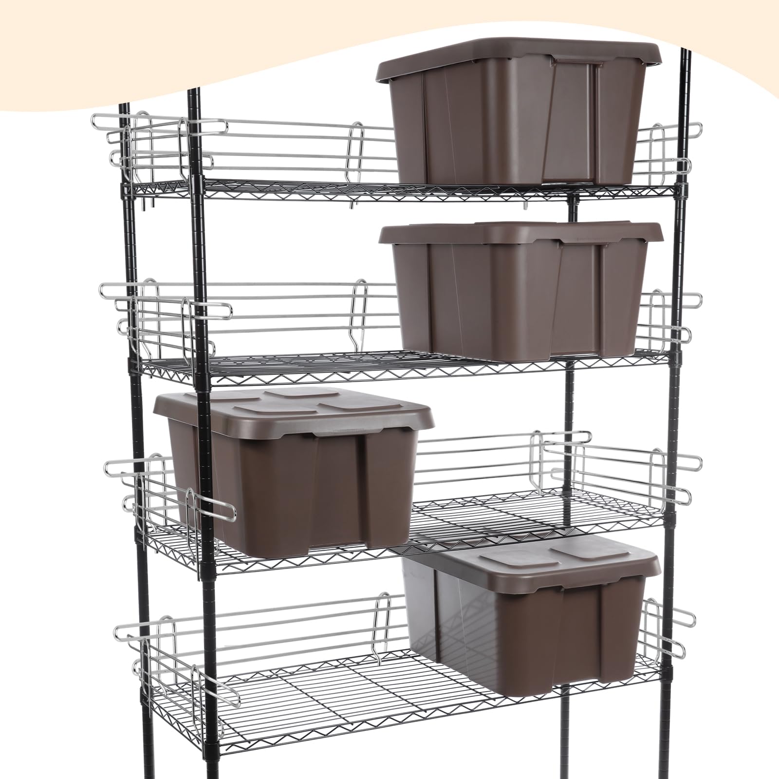 Silver Chrome Wire Shelf Ledges - Keep Items Safe! -6 Silver Chrome Wire Shelf Ledges - Keep Items Safe! -6