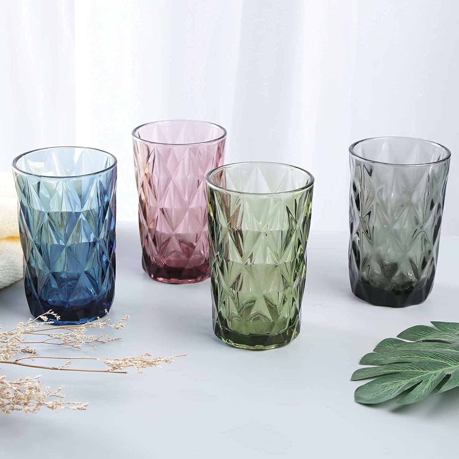 Mivana Premium Green Juice Glasses 350 ML Drinking Glasses, Highball Lead-Free Glasses, Tumblers for Water, Juice, Beer, Cocktail and Mixed Drinks - 6 Pieces, Transparent (, HP-73 Set of 6) 1