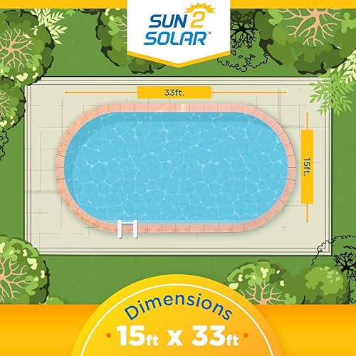 Miniatura 9 de Sun2Solar Cubierta solar ovalada azul de 16 pies por 32 pies  Serie 1200  Manta de retención de calor para piscinas ovaladas en el suelo y sobre el