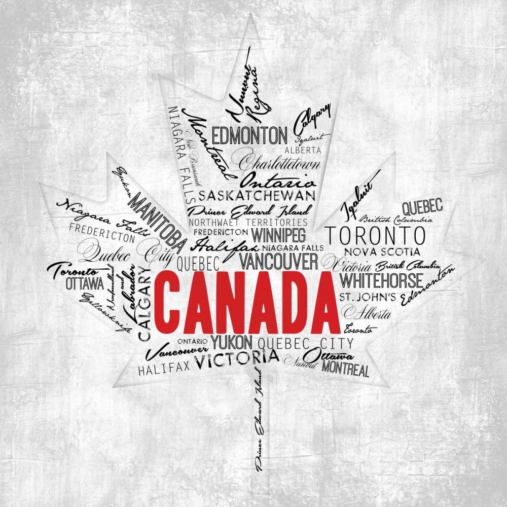 Posterazzi PDXONSQ041ALARGE Canada Provinces Photo Print, 24 x 24, Multi