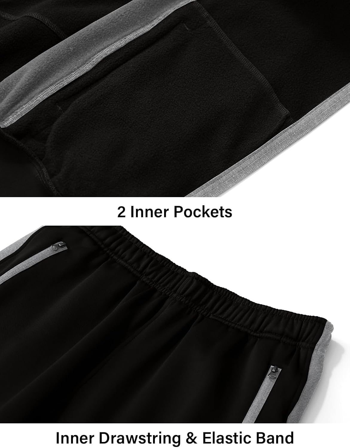 BGOWATU Men's Fleece Lined Tracksuits Set Running Jacket Sweatsuit Sport Pant Jogging Outfits with Zipper Pockets - Image 6