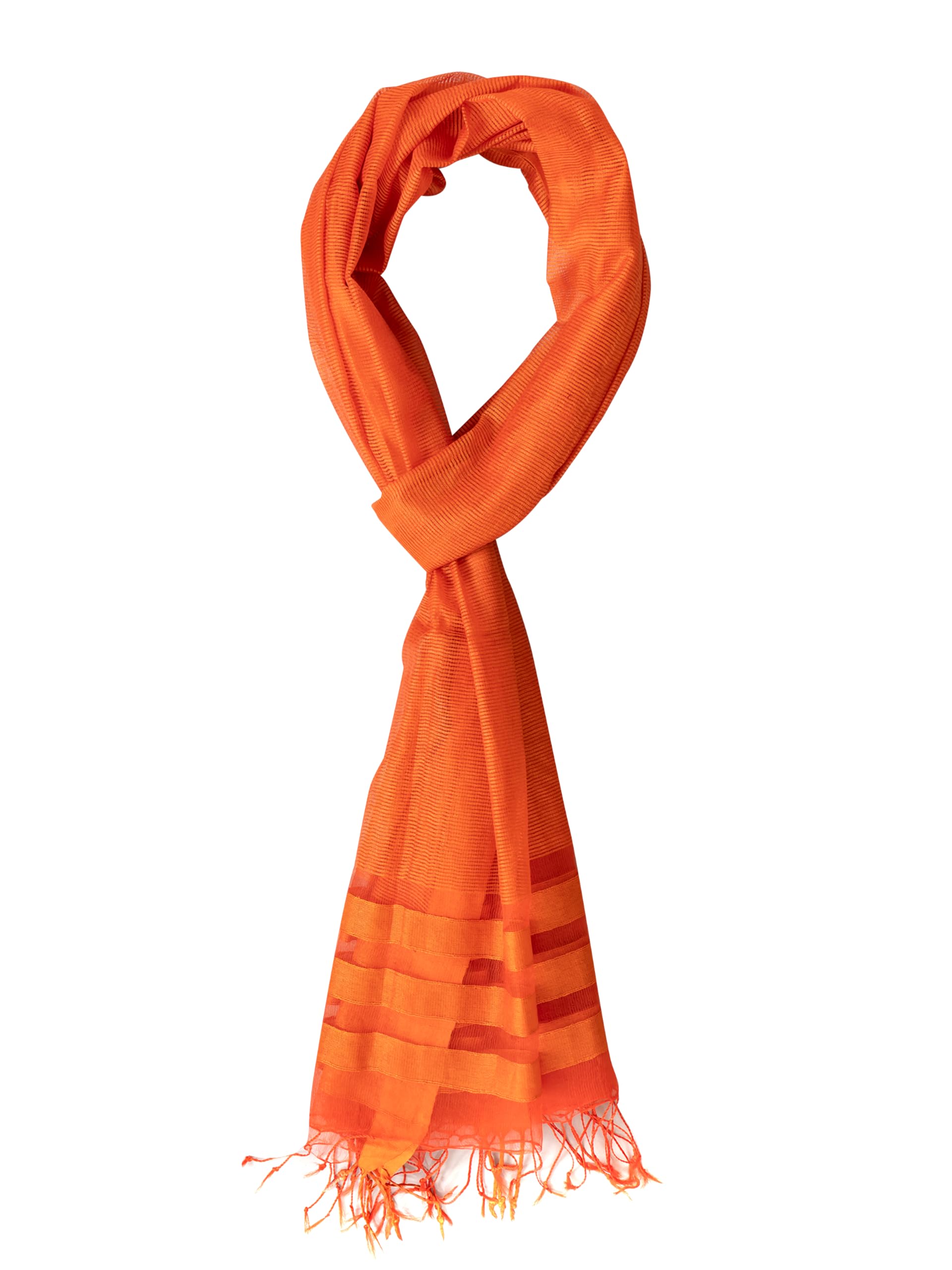 Buy GMH Women's Art Silk Viscose Stoles Multiple Colours (Orange