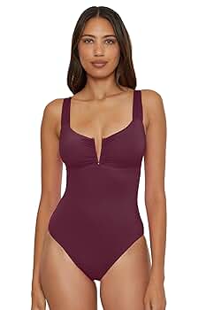 BECCA Women's Standard Color Code V-Wire Shirred One Piece