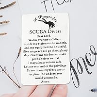 Vista 3 de UJIMS Scuba Divers Oración Billetera Insertar tarjeta Buceo Regalo Extreme Deportes Joyería para Divers Adventure Metal Wallet Regalo para BFF