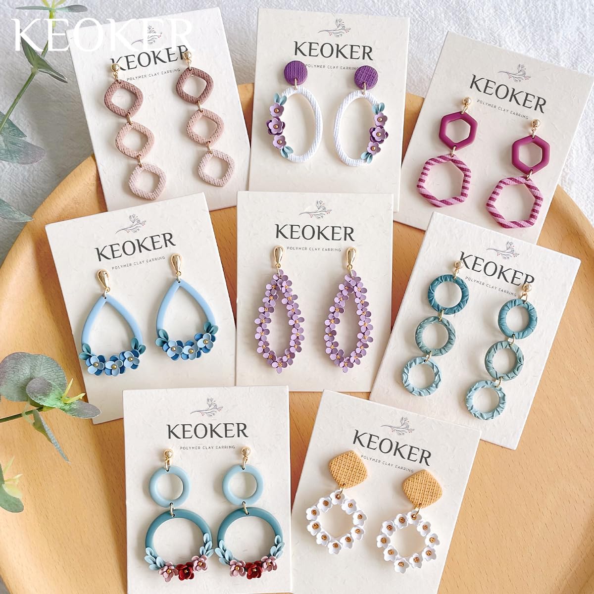 Keoker Concentric Circle Clay Cutters for Polymer Clay Jewelry, 12 Shapes Organic Polymer Clay Cutters for Earrings - Image 2
