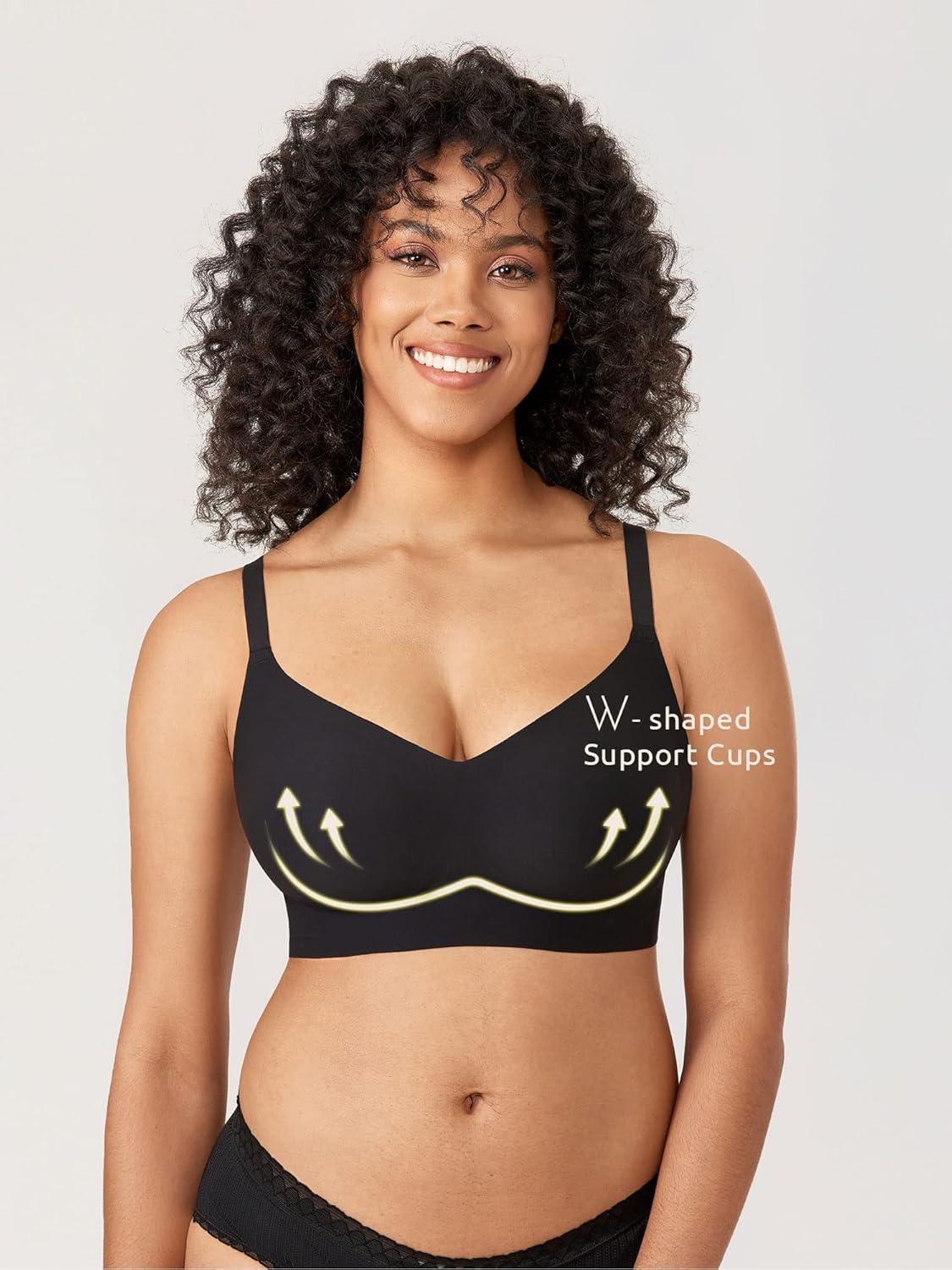 MELIWOO Women's Wireless Bras Comfortable Bralette No Underwire Seamless Bra Invisible Padded Support Smoothing - Image 3