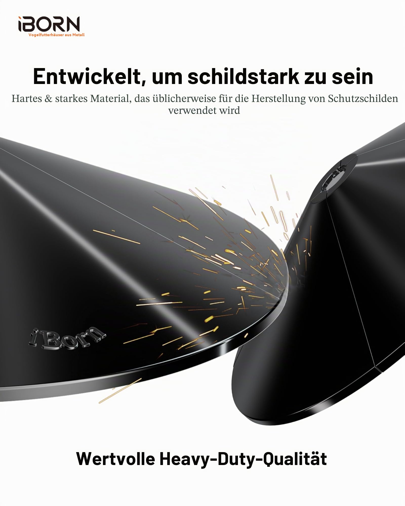 Eichhörnchen-Abweiser für Vogelfutterstange, 50 cm übergroßer Eichhörnchenschutz, Vogelfutterautomat-Schutz für draußen, aus Polycarbonat (PC), 1 Pack, Schwarz