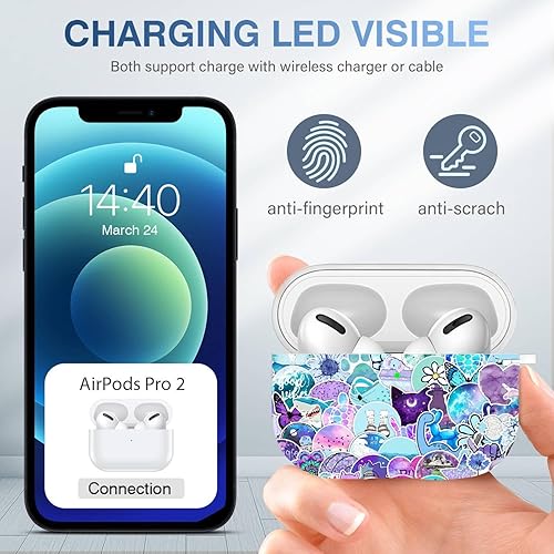 Vista 215 de Maxjoy for AirPods 2nd Generation Case, Unique Design Hard Protective Shockproof Airpods Case Cover with Keychain Compatible with Apple AirPods Sea