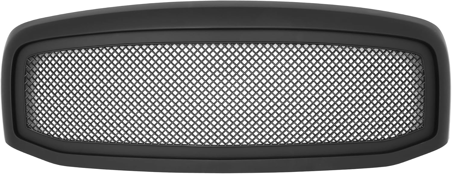 Mesh Front Hood Bumper Grille Grill Compatible for Dodge for Ram 1500/2500/3500 2006-2009, Durable, ABS, Matte Black Front Bumper Upper Grill Grille