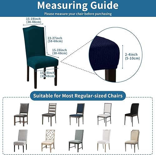Miniatura 256 de Juego de 6 fundas elásticas para sillas de comedor, extraíbles y lavables, para sillas de comedor, hotel, ceremonia