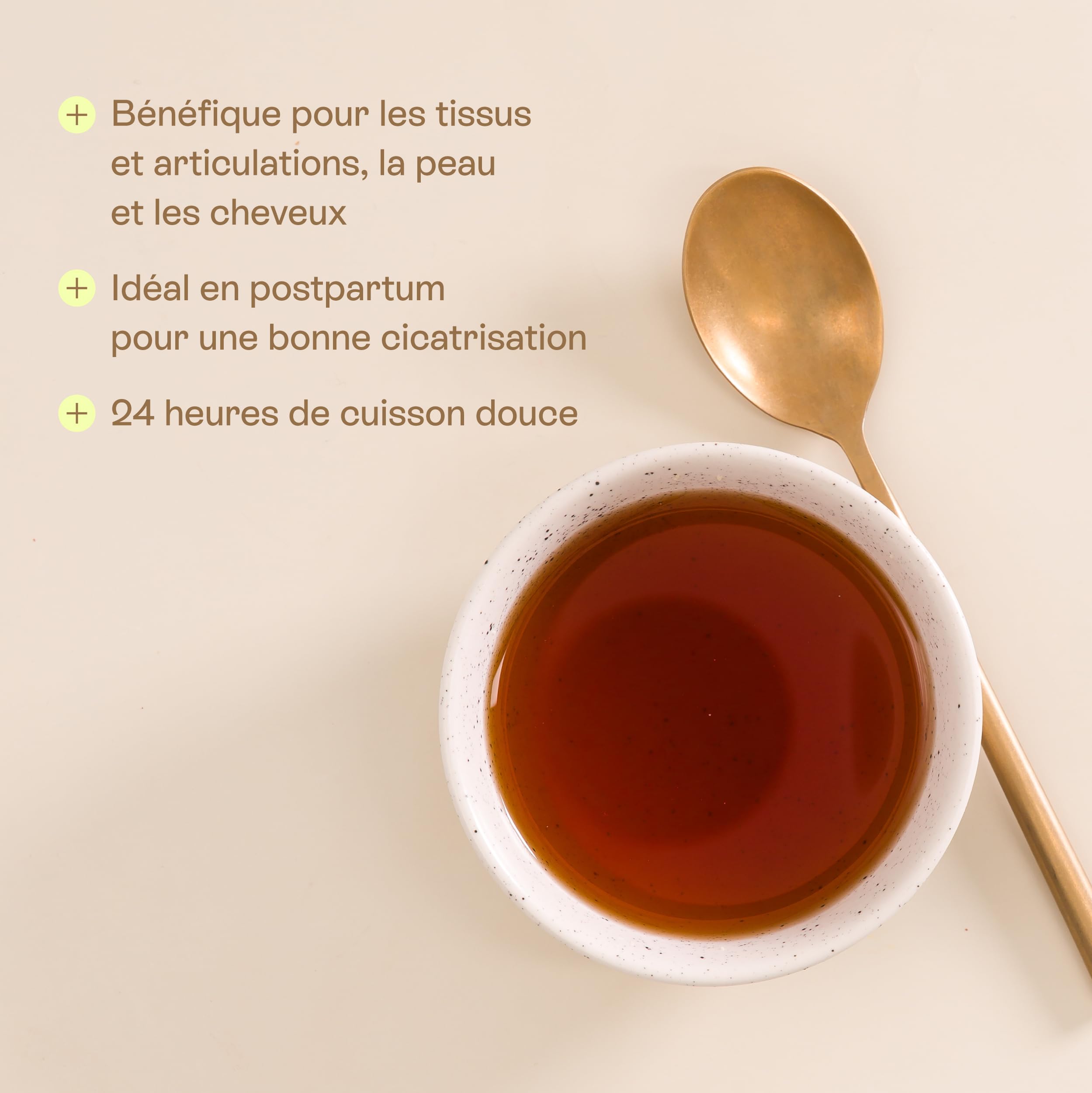 Jolly mama! Mama Beef | Bouillon de Boeuf Bio | Riche en Collagène | Idéal en Postpartum | Cuisson Douce Pendant 24 heures | Alternative Liquide à Collagène Poudre | Fabriqué en France | 6 X 240 ml