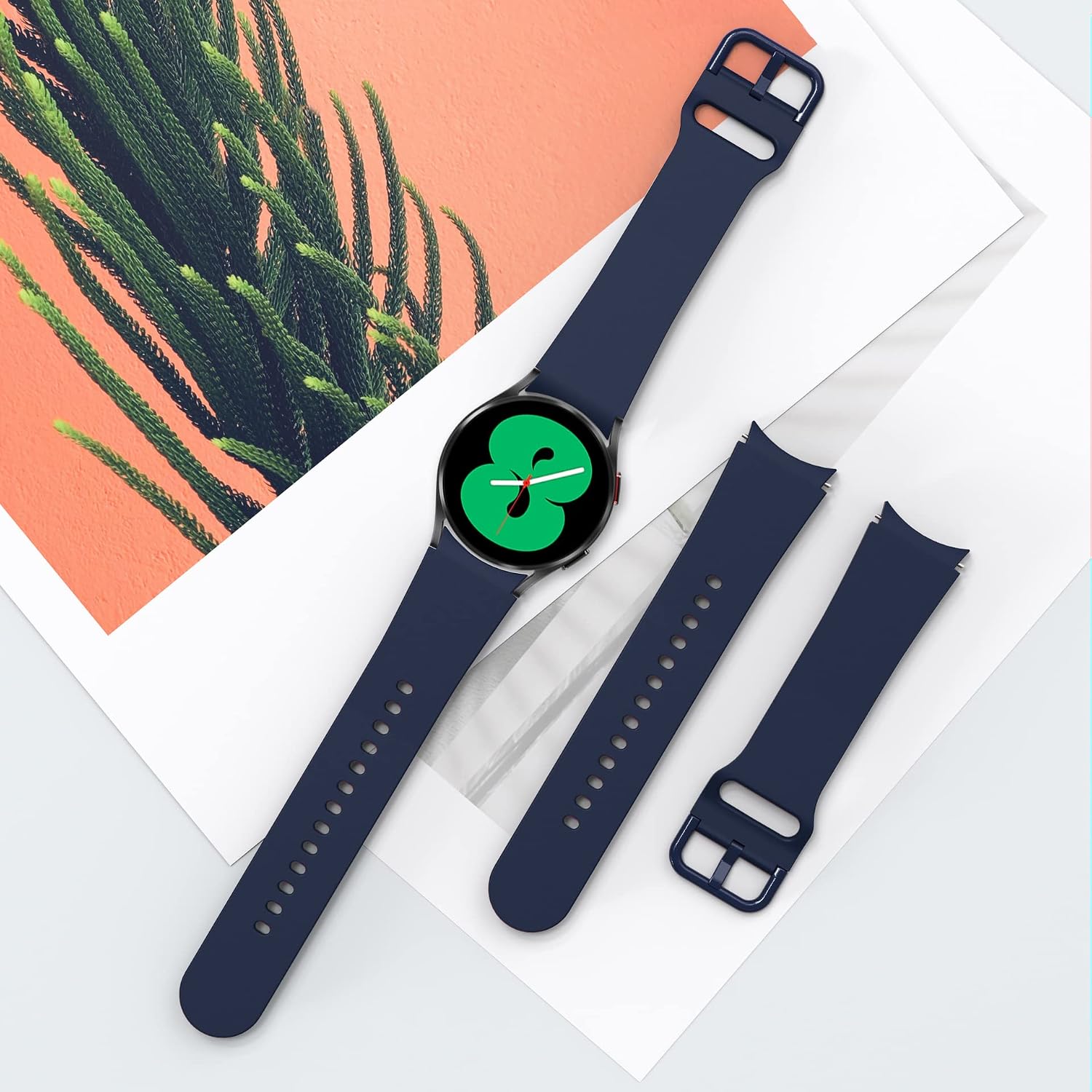 Syxinn Compatible Samsung Galaxy Watch Straps, 40mm/44mm, 42mm/46mm, 45mm Silicon Bands for Galaxy Watch 4/5, Midnight Blue - Image 5