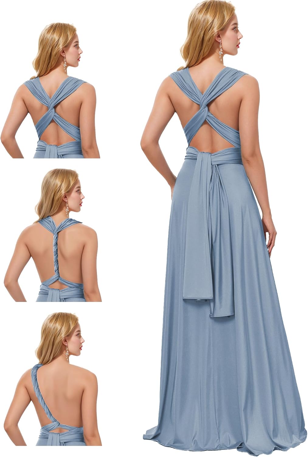 Womens Proaid Convertible Infinity Dress with Bandeau - Multi-Way Long Bridesmaid Dress, Twist Wrap Dress for Weddings - Image 7